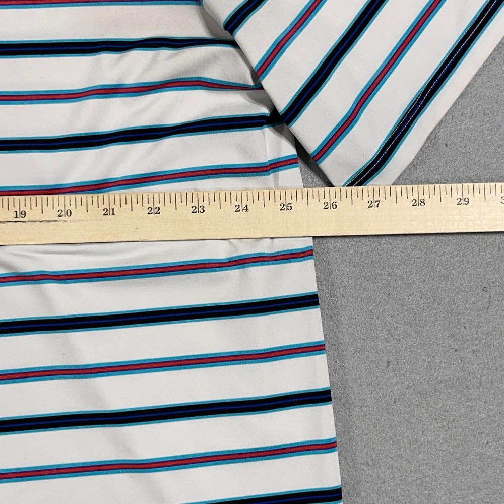 RLX Ralph Lauren Polo Men XL Athletic Fit White Striped Golf Performance Preppy - Picture 7 of 10